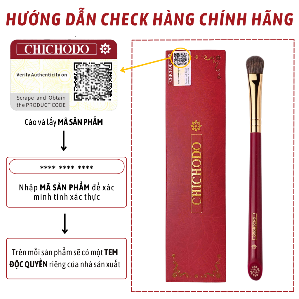 Cọ Nhấn Sáng Tán Bầu Mắt CHICHODO Large Shader C114 – Lông Tự Nhiên Mềm Mịn Bám Phấn Tốt